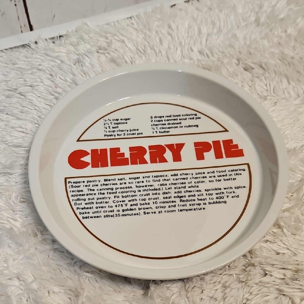 Vintage Taste Setter by Sigma Cherry Pie Recipe‎ Baking Dish